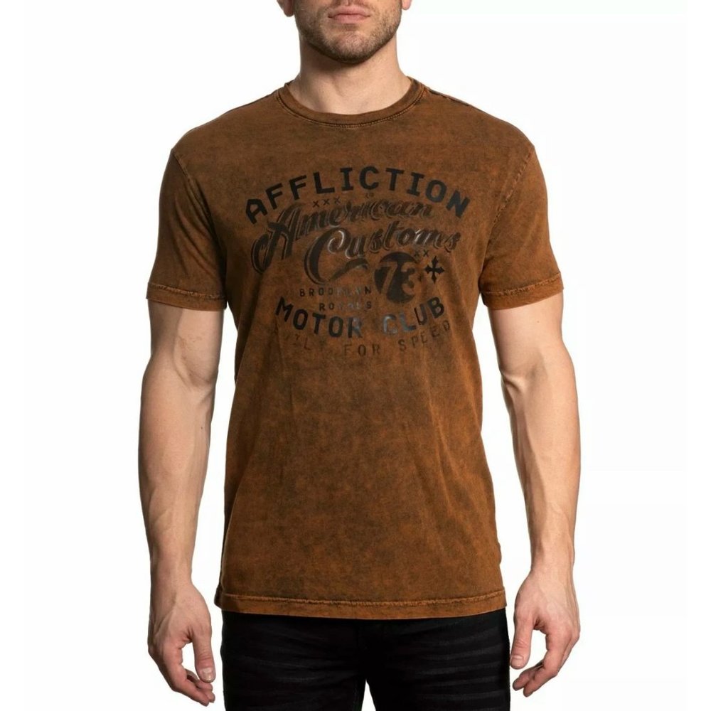 AFFLICTION Men's T-Shirt S/S BROOKLYN Tee Black La